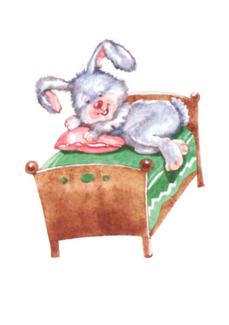 акварель "кровать"