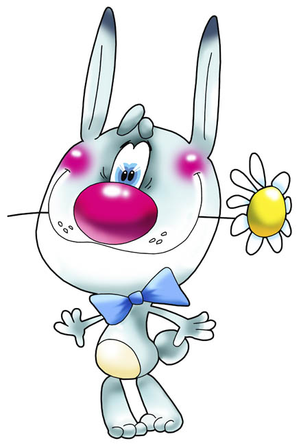 Заяц с ромашкой