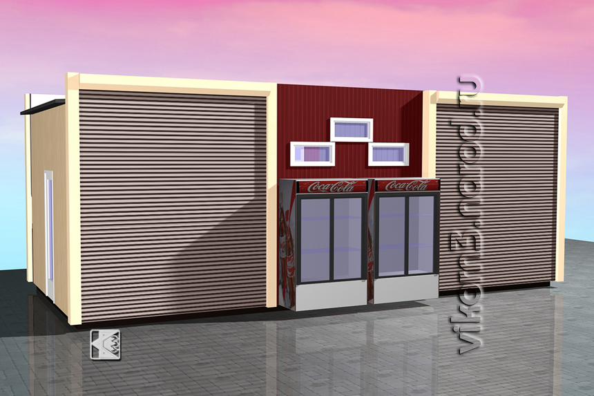 Визуализация макета торгового павильона