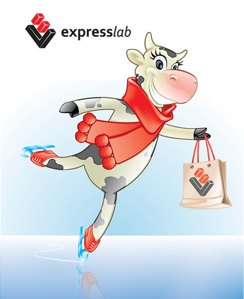 "Коровка на льду" открытка