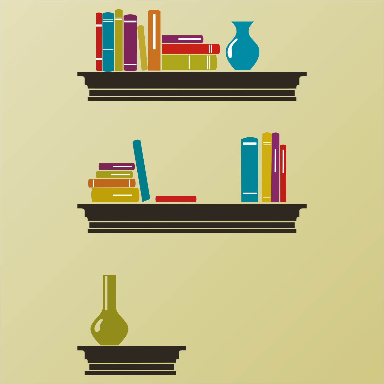 Книги на полочке