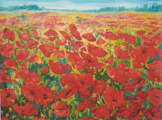 Маковое поле.  100 на 70 см. Холст, масло