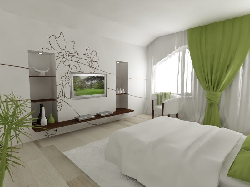 спальня зелёная