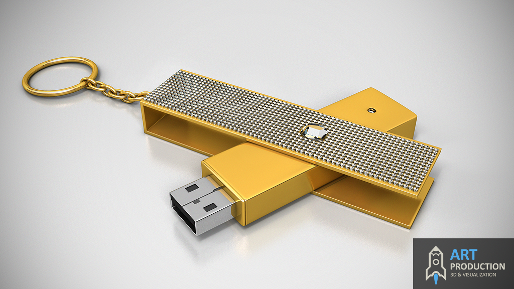 3D визуализация фирменной флешки