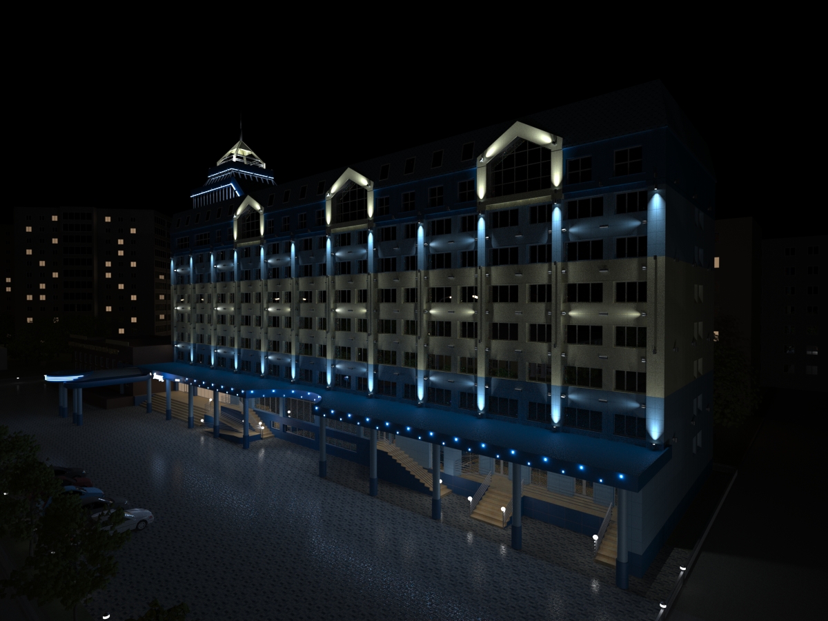 Гостиница "Липецк" (подсветка 3)