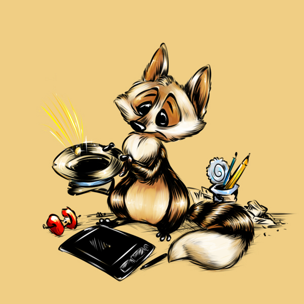 Енот художник