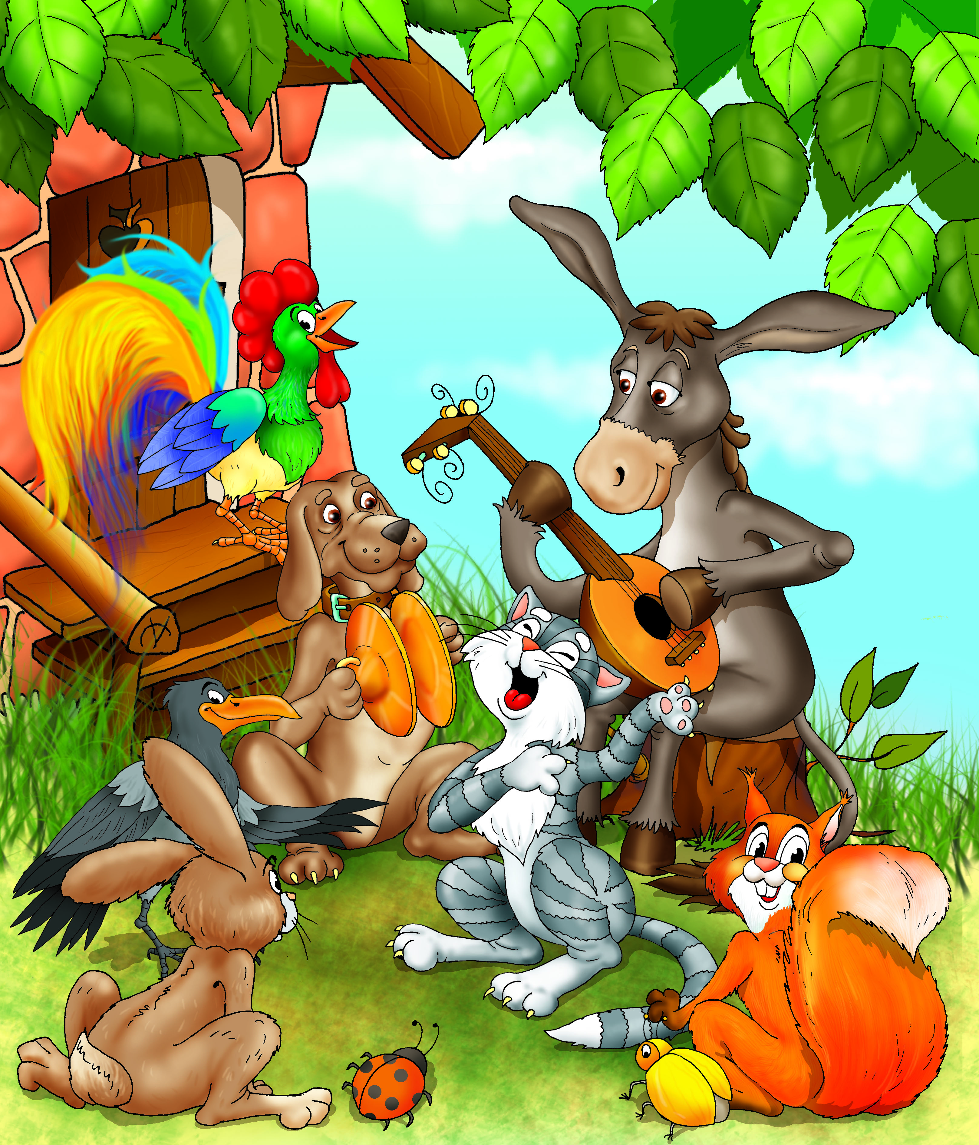 "бременские музыканты" иллюстрация