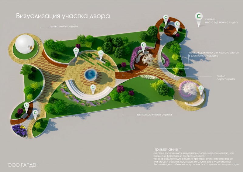 проектирование участка двора в жилом комплексе