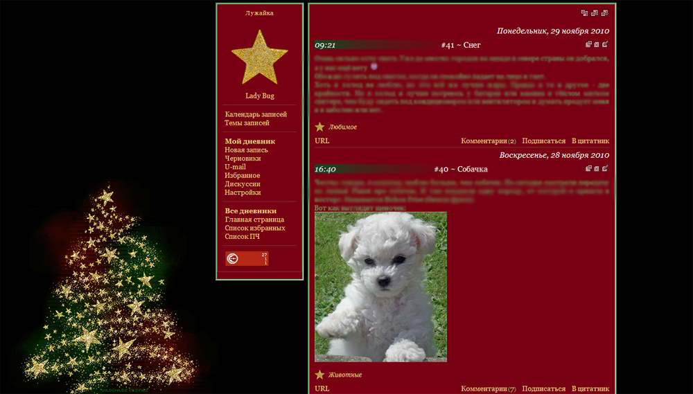 Новогодний дизайн дневника