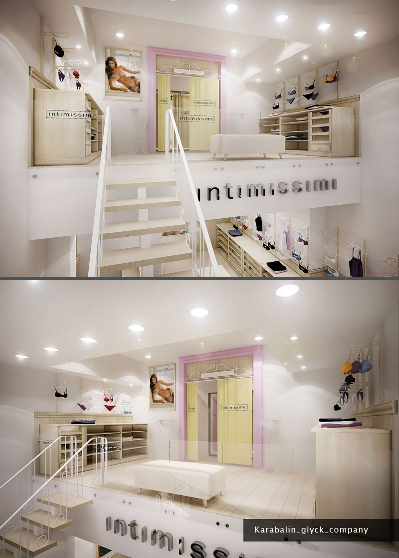 адаптация фирменного стиля "intimissimi" для бутика в ТРК Ме