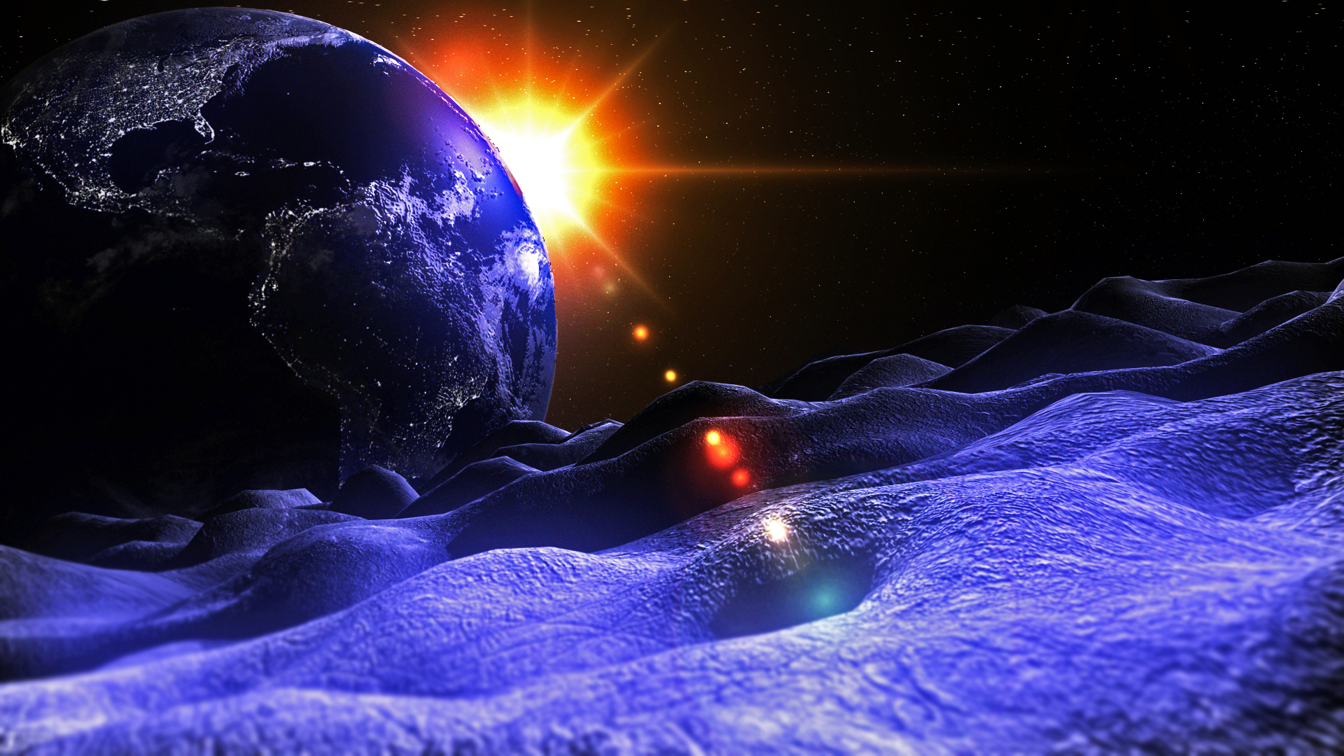 Планета земля вид с Луны