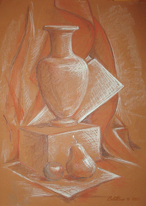 Натюрморт (сангина, пастель, карандаш)