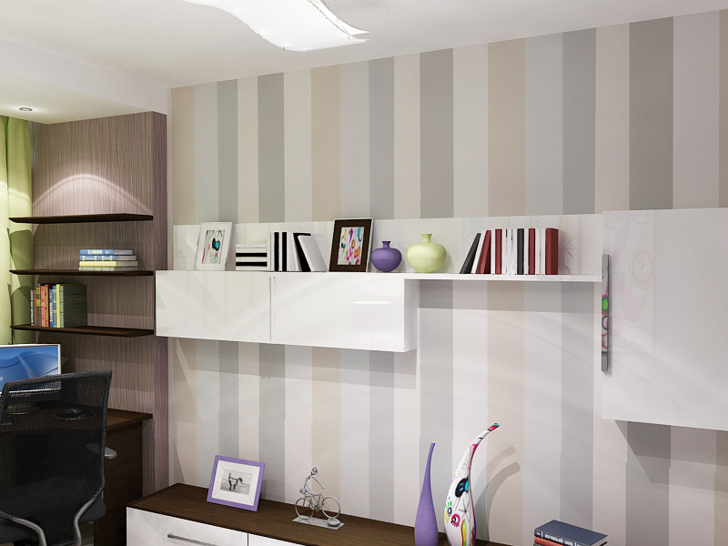 Яркий дизайн 4-х комнатной квартиры(кабинет-в будущем детская сына)