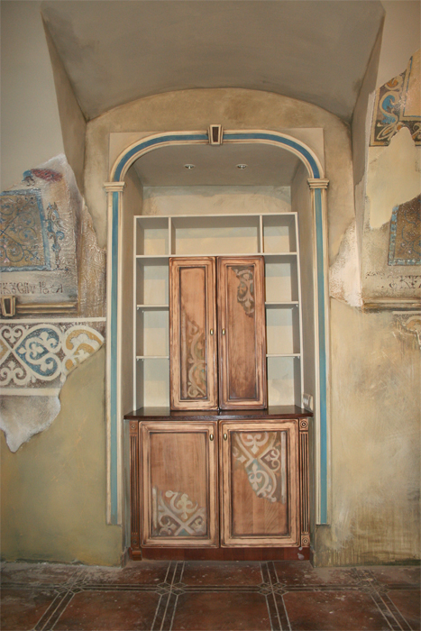 декоративная роспись по стенам в ресторане "А.Ф. Кони"