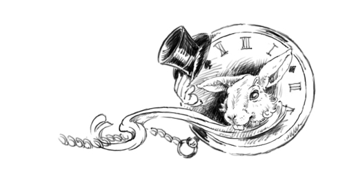 Эскиз логотипа для журнала Белый кролик