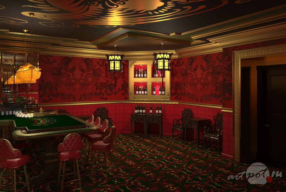 Интерьер игрового зала казино