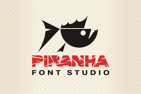 Логотип дизайн-студии "Piranha Font Studio"