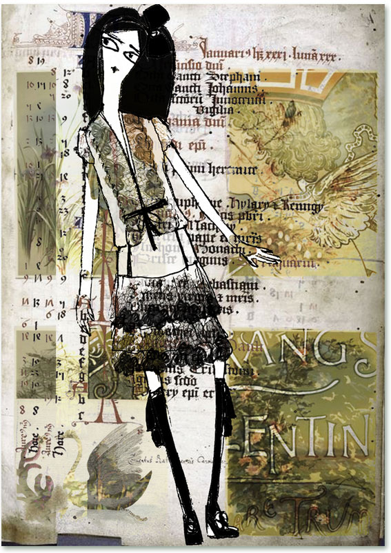 Эскиз к коллекции "Кукла для Бердслея"