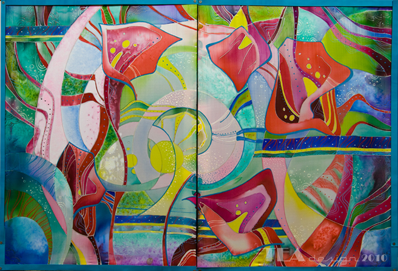 Батик "Водные лилии"