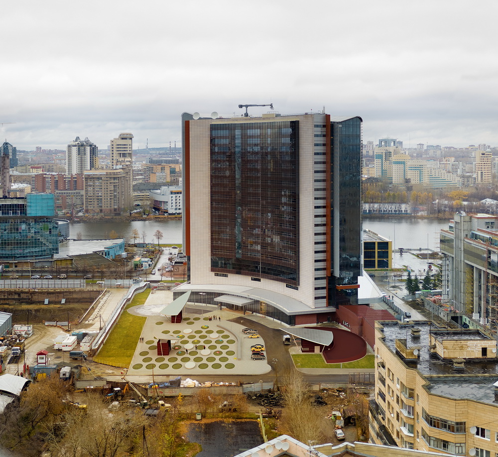 Внутренний двор гостиницы Hyatt - 3д + фото + монтаж