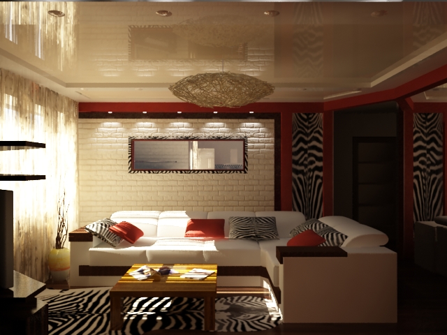 гостиная зебра