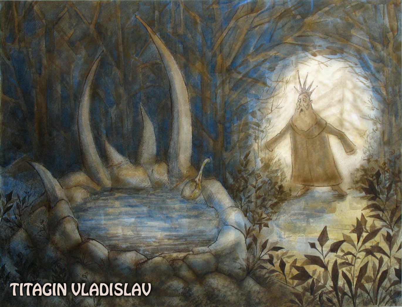 Эскиз к сказке "Про Кощея и его дочь"