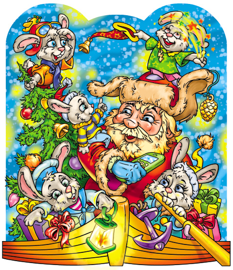 Новогодняя упаковка сумка "Дед Мазай"