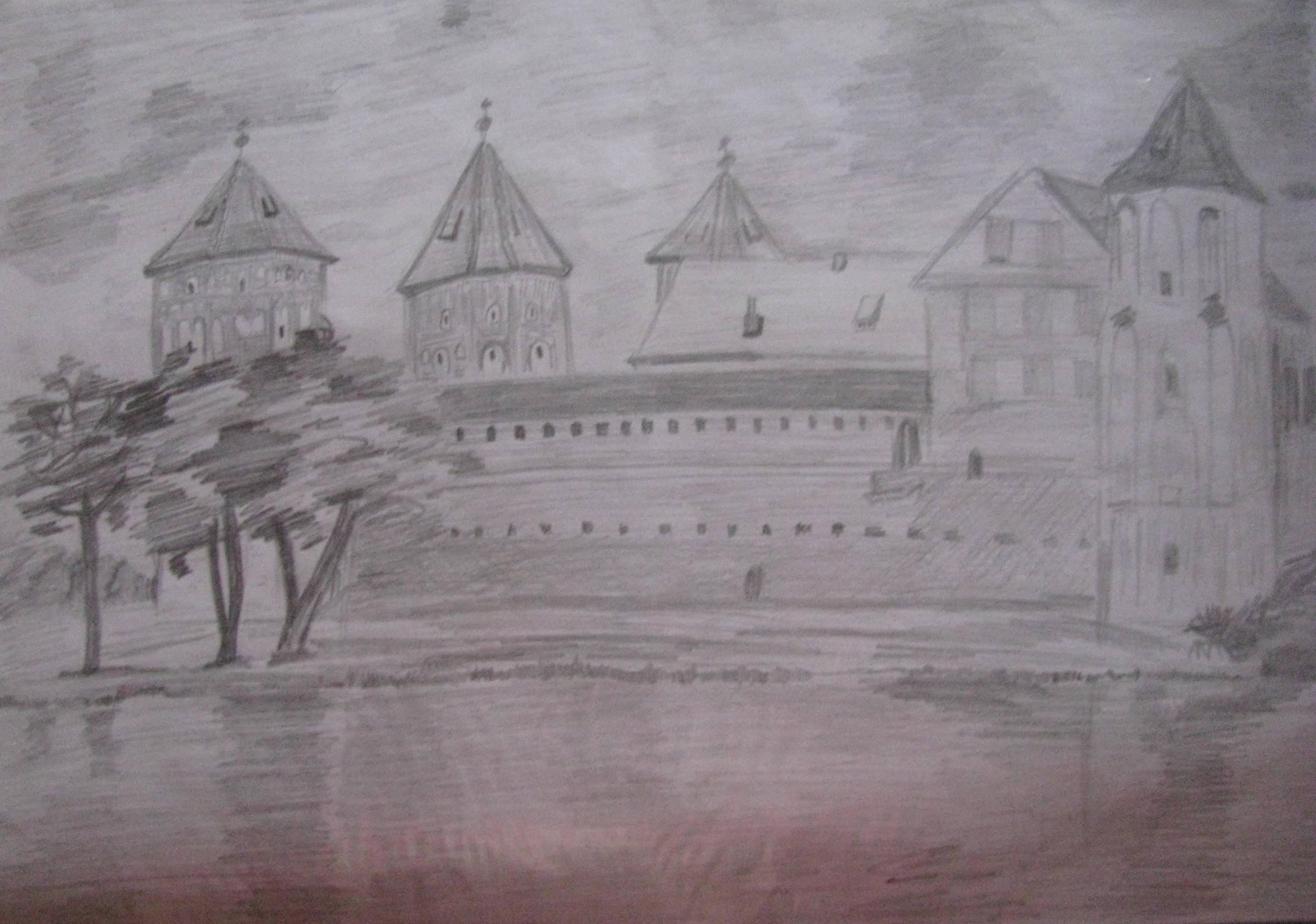 пруд у стен Мирского замка