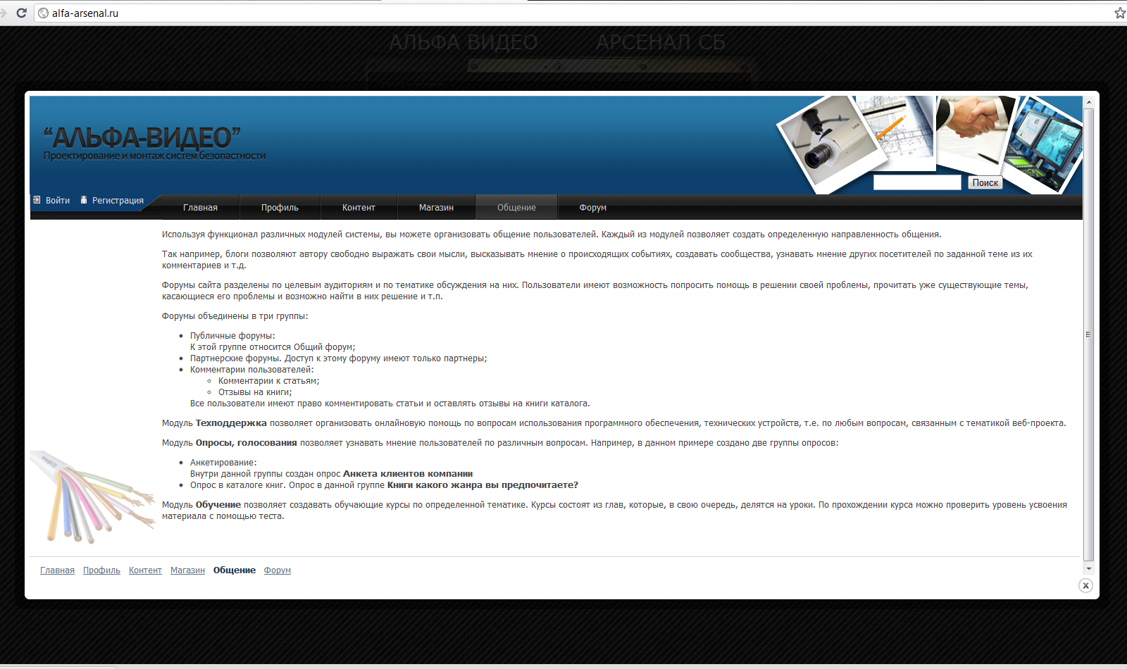 сайт группы компаний "АЛЬФА АРСЕНАЛ" / "АЛЬФА ВИДЕО&quo