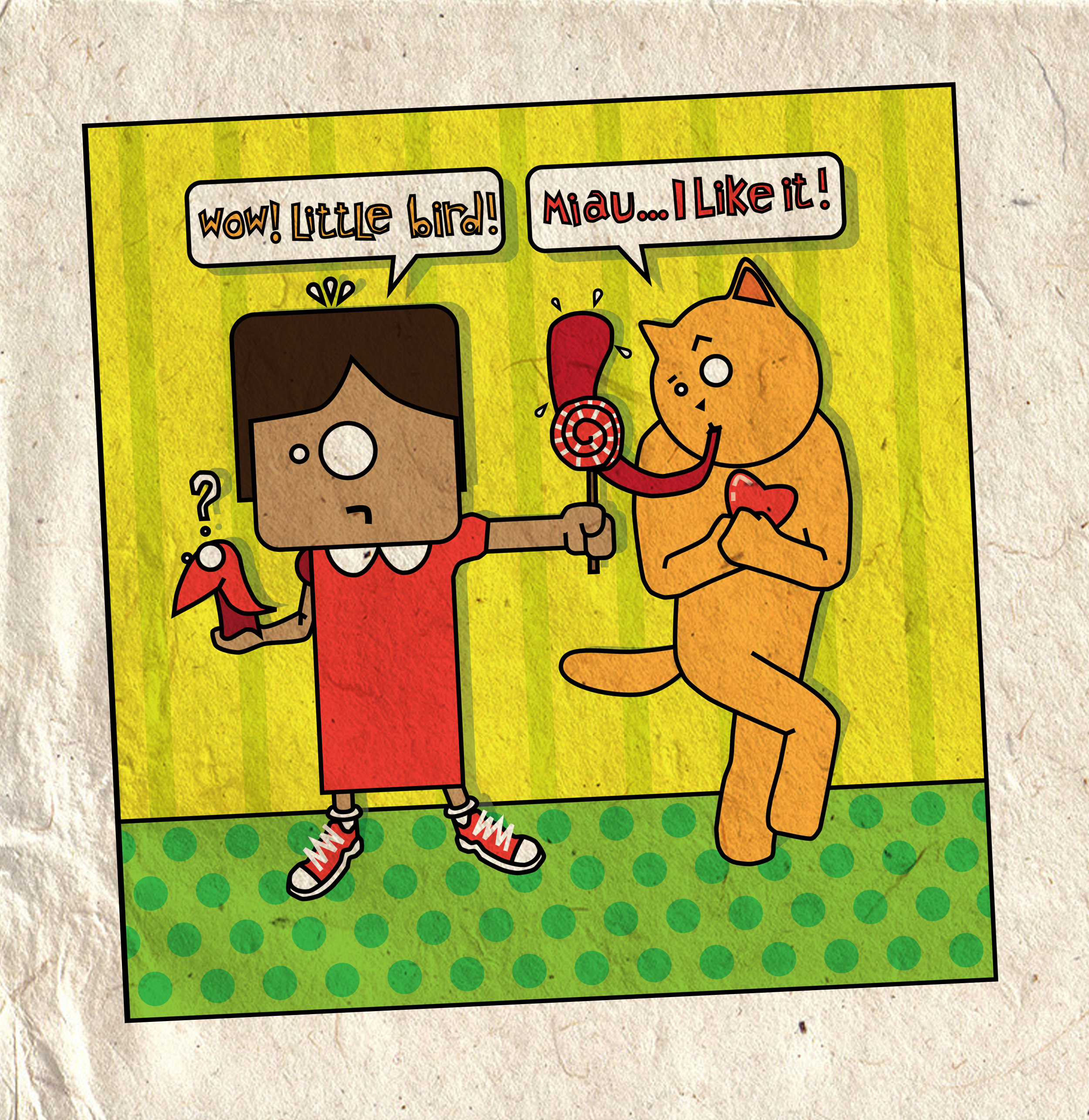 Про кота, девочку и маленькую птицу