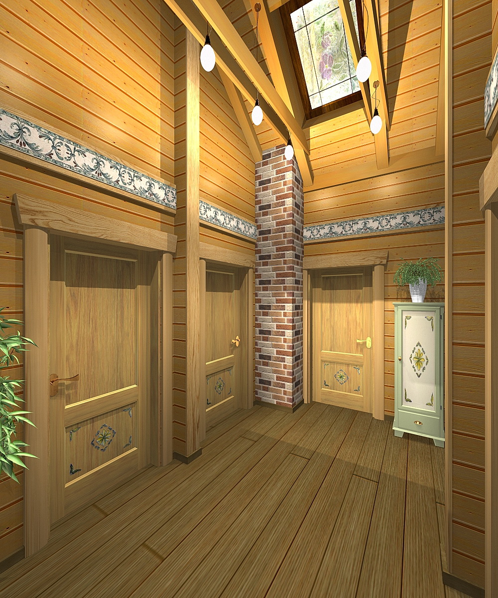 Загородный дом. Холл. 2 этаж