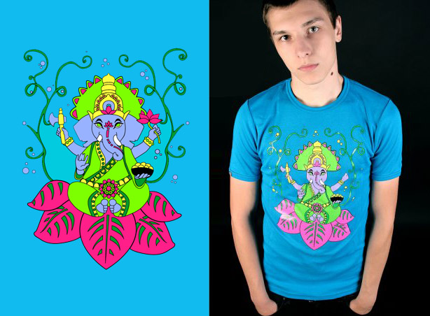 Принт на футболку "Ганеша"