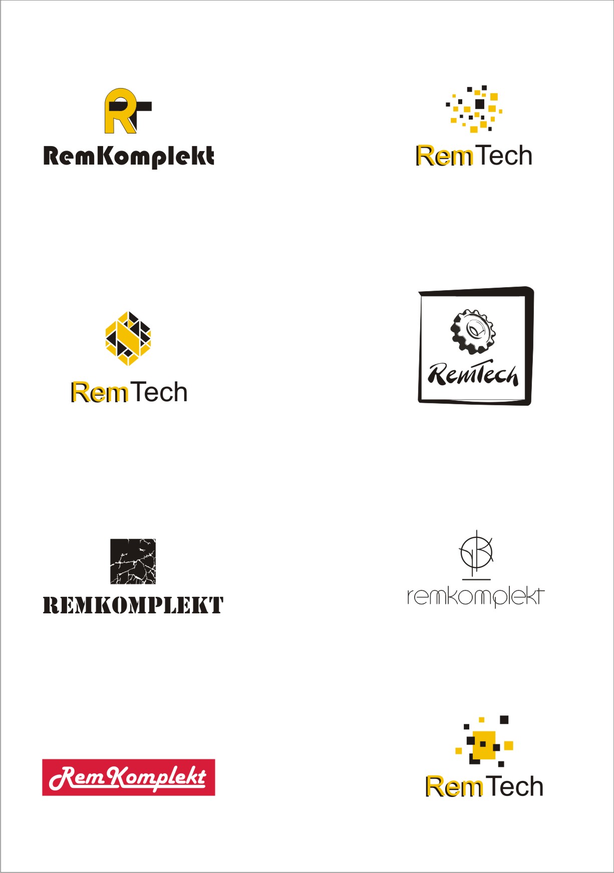 Логотип компании занимающейся продажей строй техники "РемКомплект
