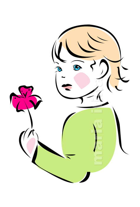 ребенок и цветок. Baby and flower