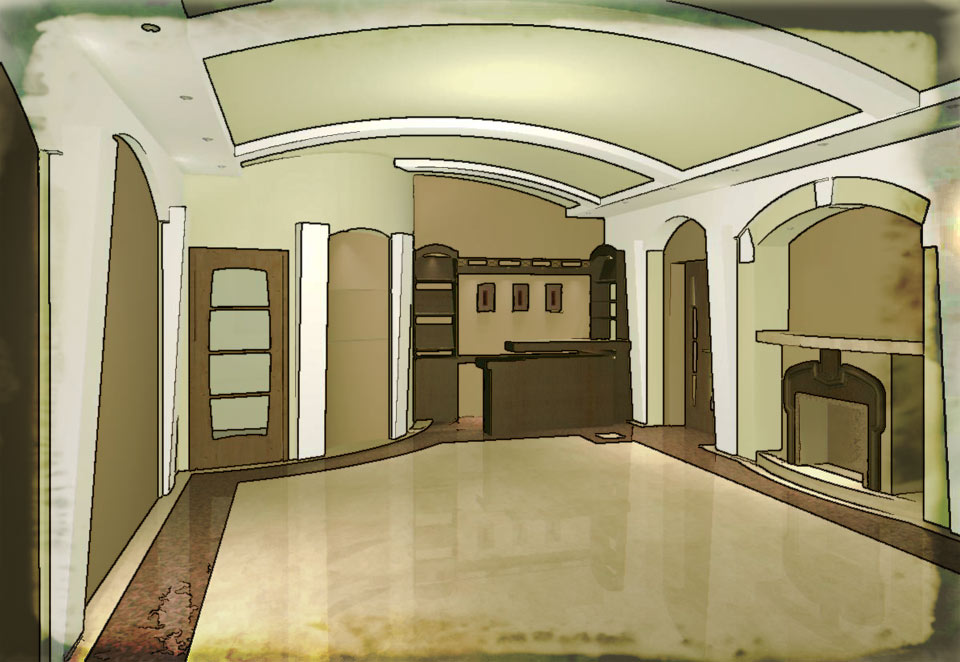 Эскиз ресторана Каскад