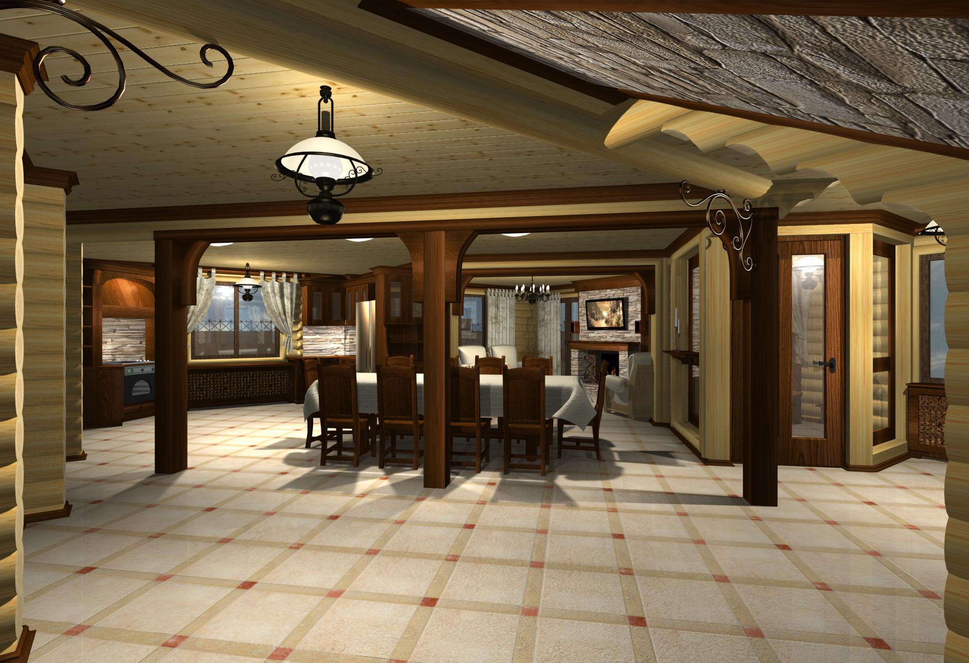 Частная гостиница. Гостевой этаж.