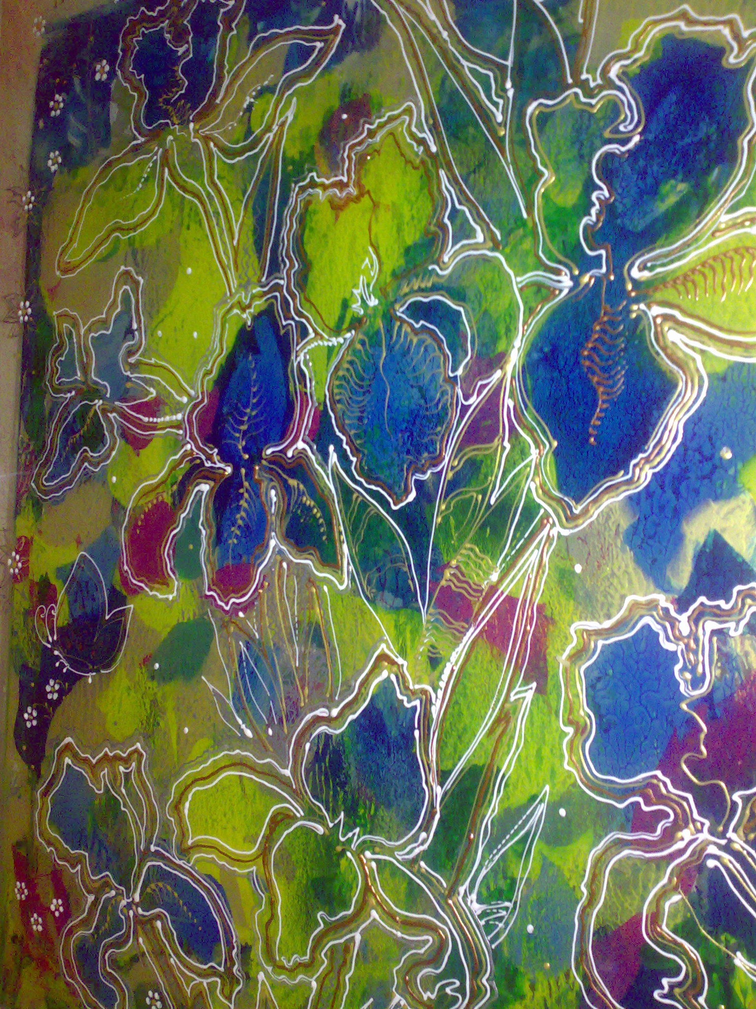 Ирисы. Декоративная роспись.