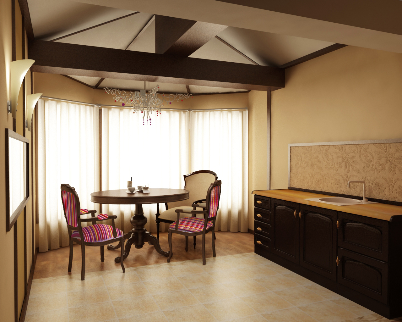 Часный котеджмини кухня3 этаж