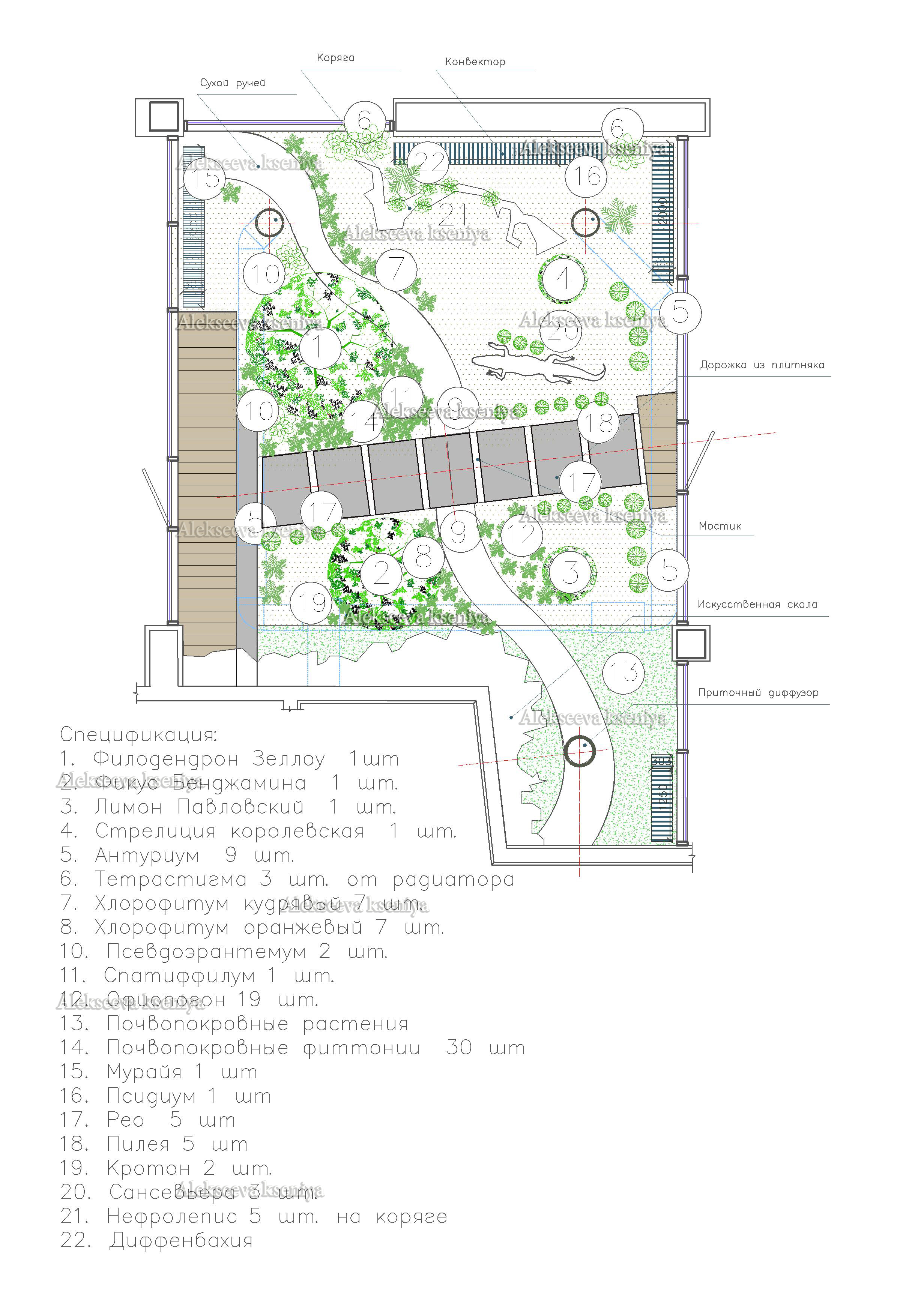 План оранжерея