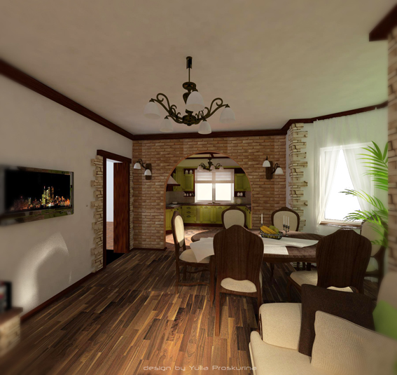 Столовая в "Чешском Доме" с элементами "кантри"