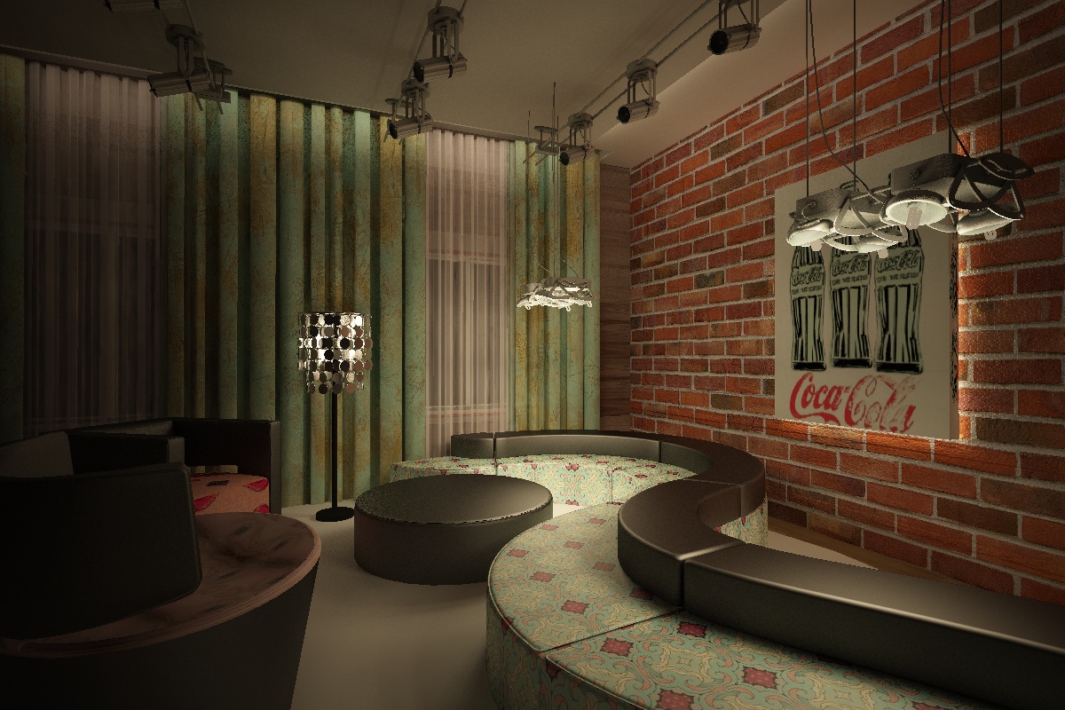 гостиная в стиле "гранжевый попарт"