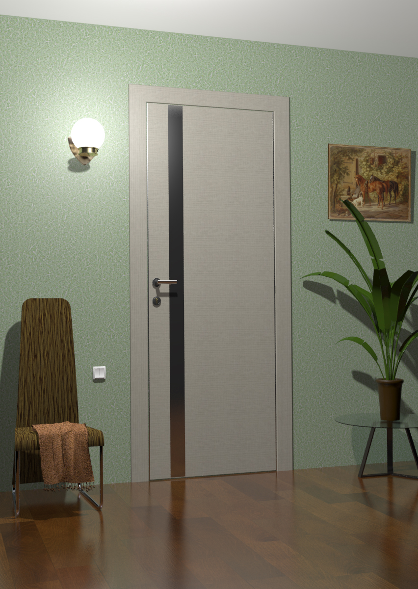 Визуализация двери в интерьере