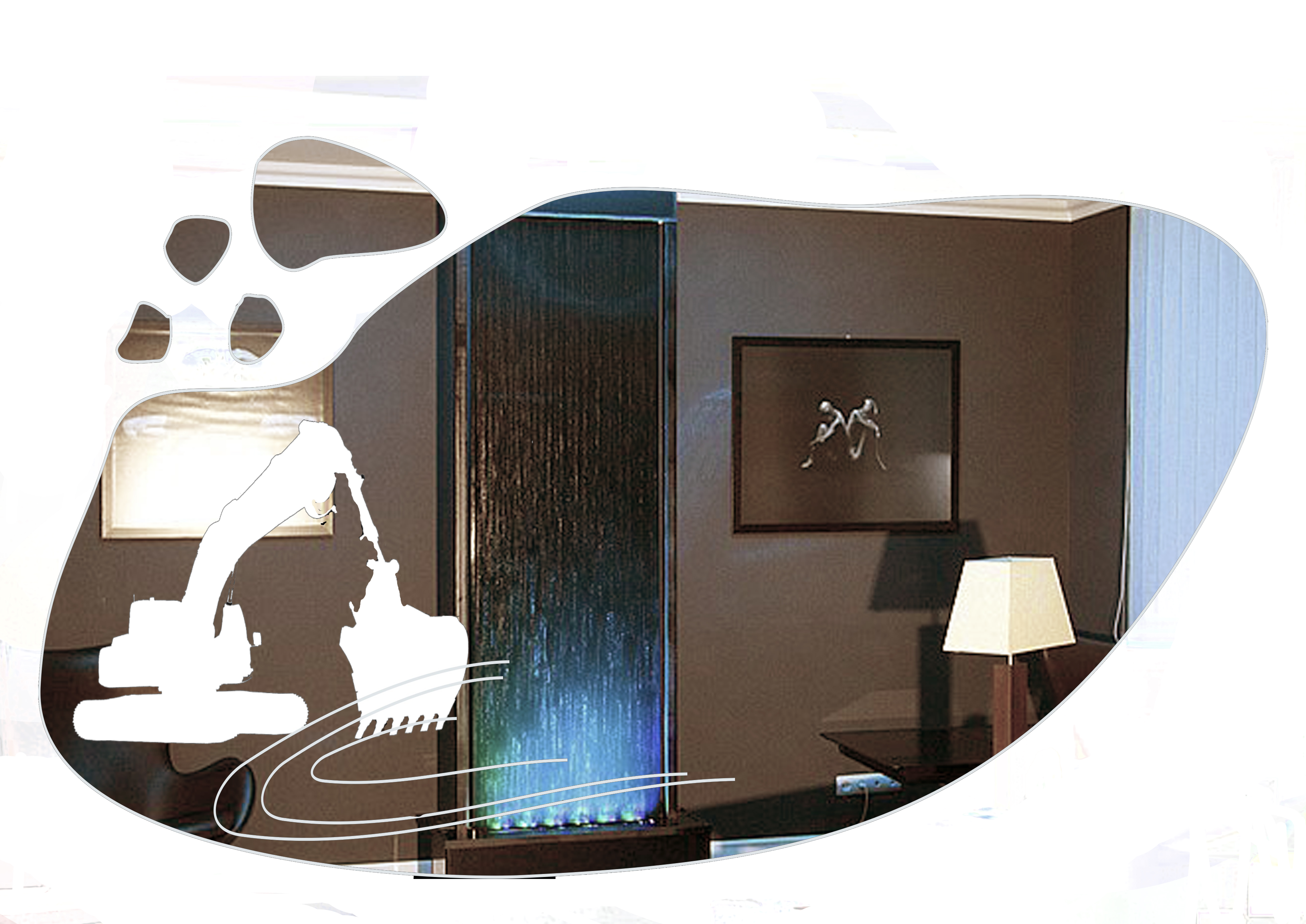 Зеркало с пескаструйной, художественной обработкой