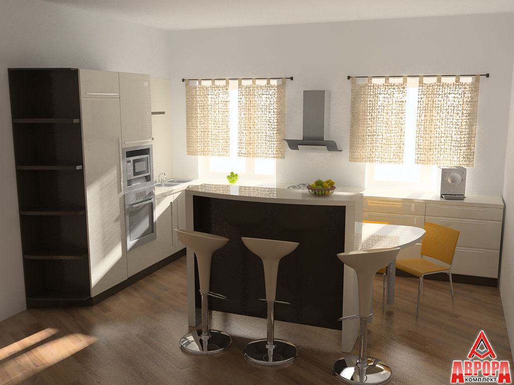 визуализация корпусной мебели - кухонный гарнитур