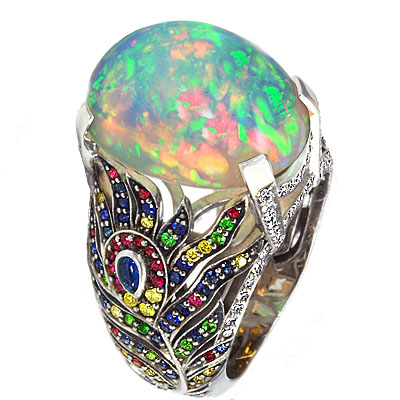 Кольцо "Павлинье перо"