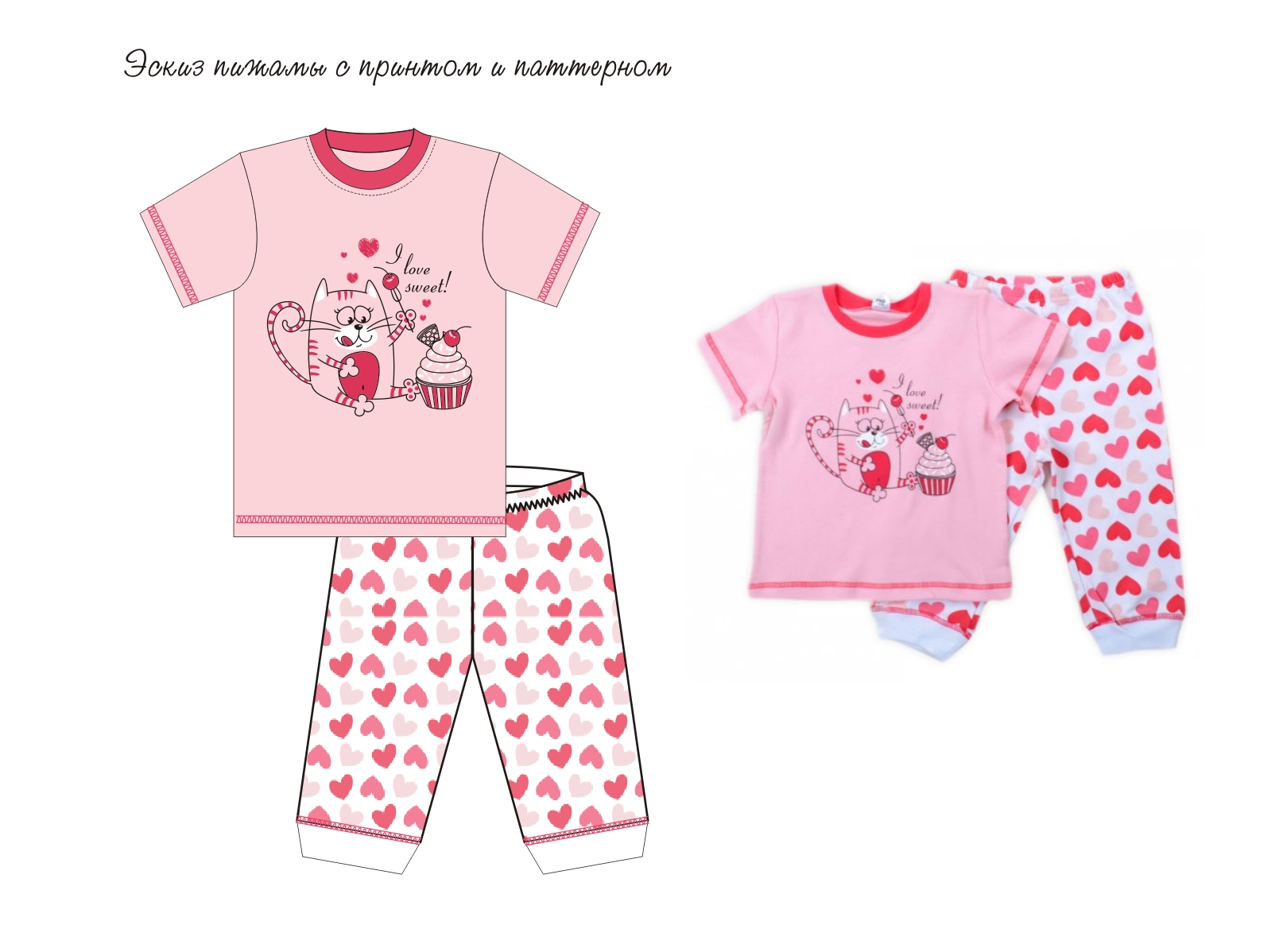 дизайн "Кот-сладкоежка"для детского комплекта