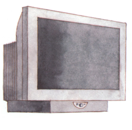 акварель "монитор"