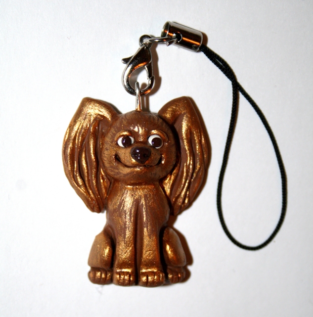 Брелок для телефона " той-терьер". Полимерная глина