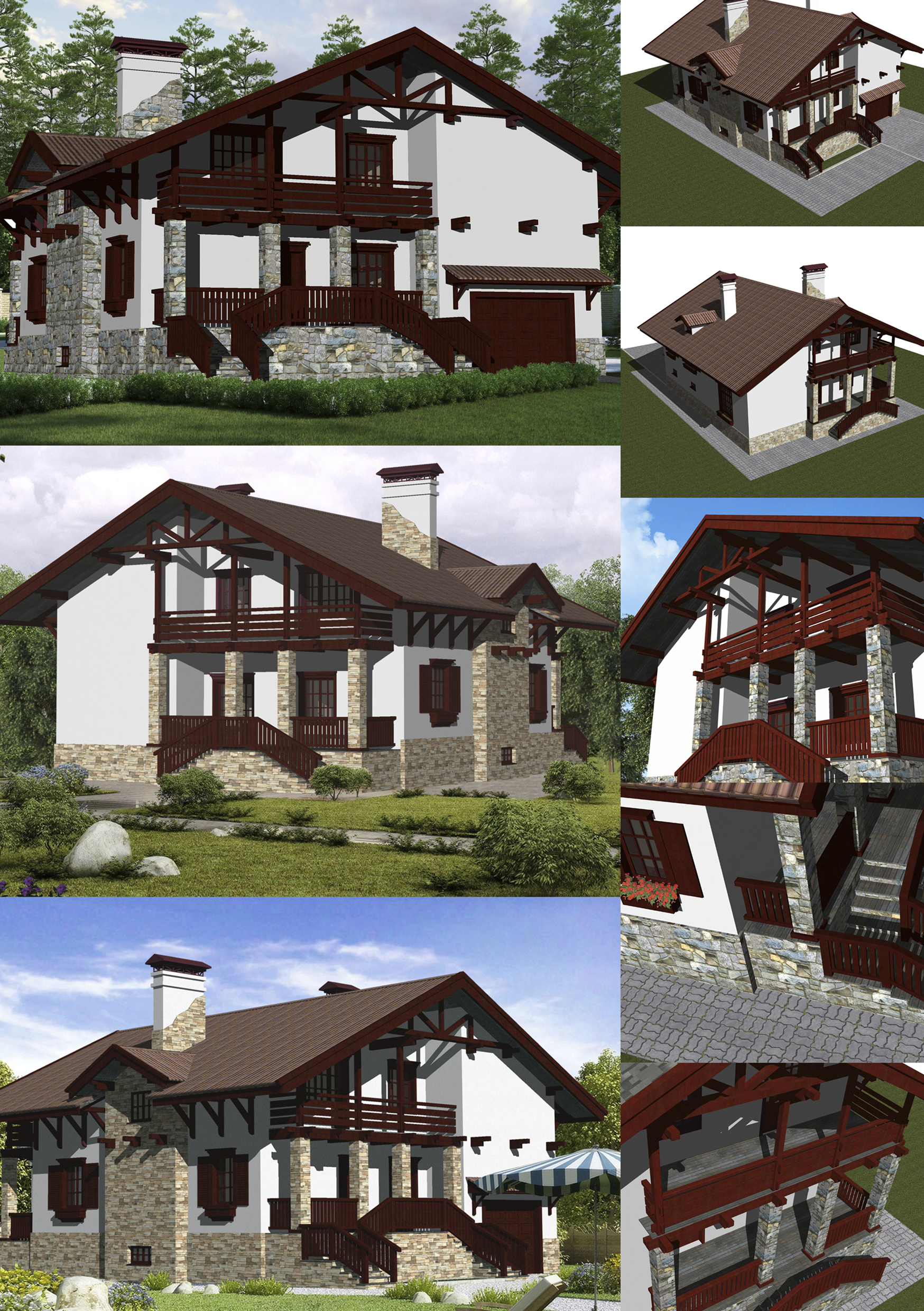 Коттедж в стиле "Шале". AutoCAD