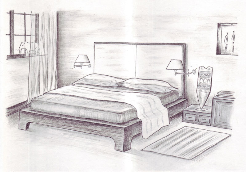 Набросок зоны кровати